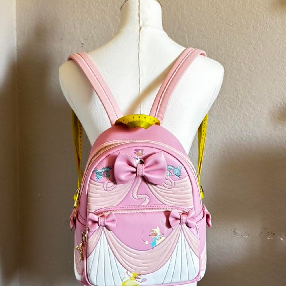 Disney Loungefly Cinderella pink backpack with bow